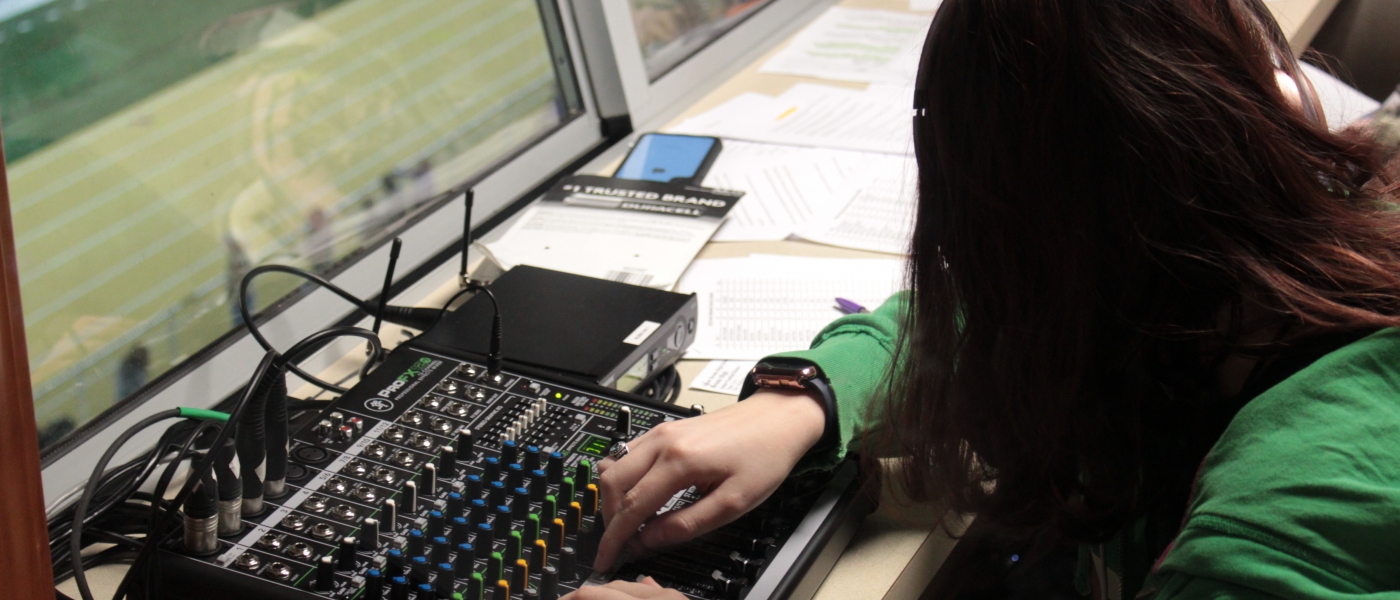 STUDENT ON AUDIO BOARD